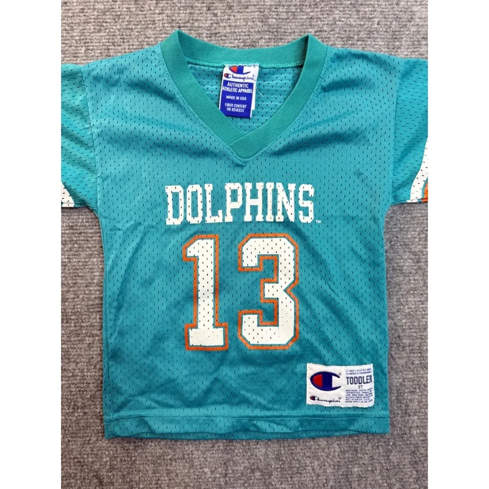 Vintage Champion Miami Dolphins Dan Marino Jersey 2T Teal Mesh USA Made 90s NFL